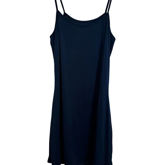 Navy Blue Sleeveless Shirt Dress - Picture 3 of 7